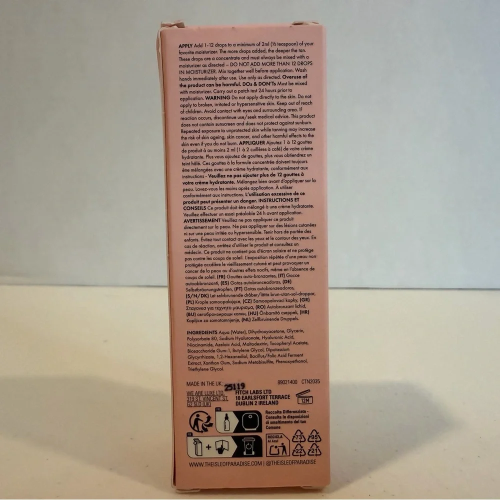 Isle of Paradise Self-Tan Drops Face & Body - Light